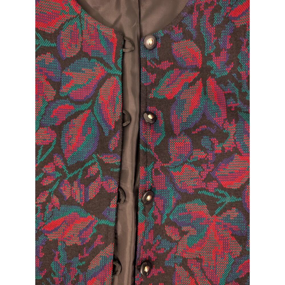Vintage Botanical Tapestry Jacquard Jacket Women 12 Petite Art To Wear Novelty